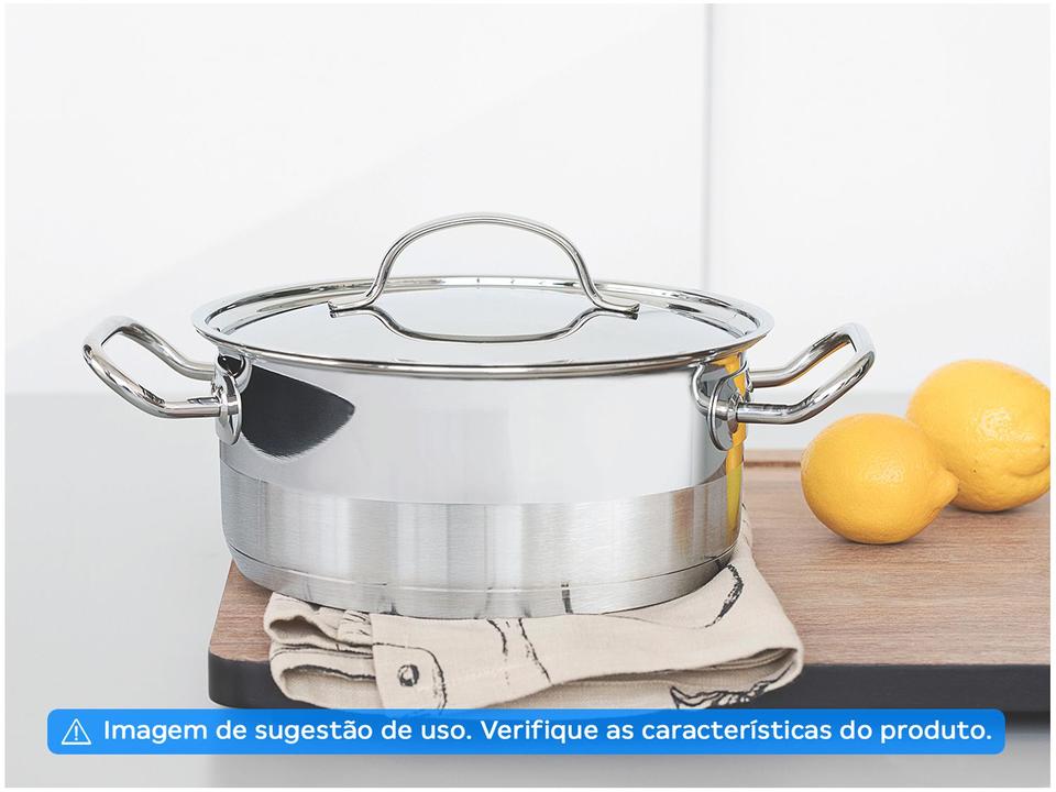 Caçarola Tramontina Inox Fundo Triplo 20cm 3,6L Professional - 1