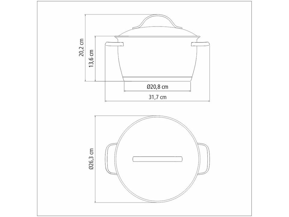Caçarola Tramontina Inox Fundo Triplo 24cm 5,7L Allegra 62654240 - 5
