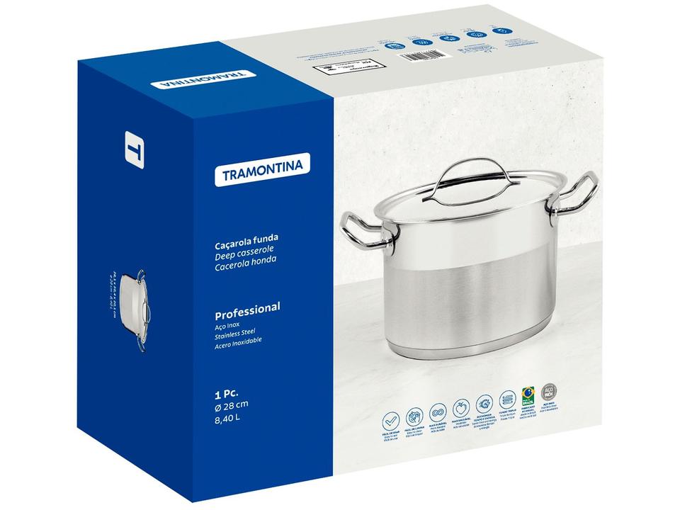 Caçarola Tramontina Inox Fundo Triplo 28cm 8,4L Professional - 2