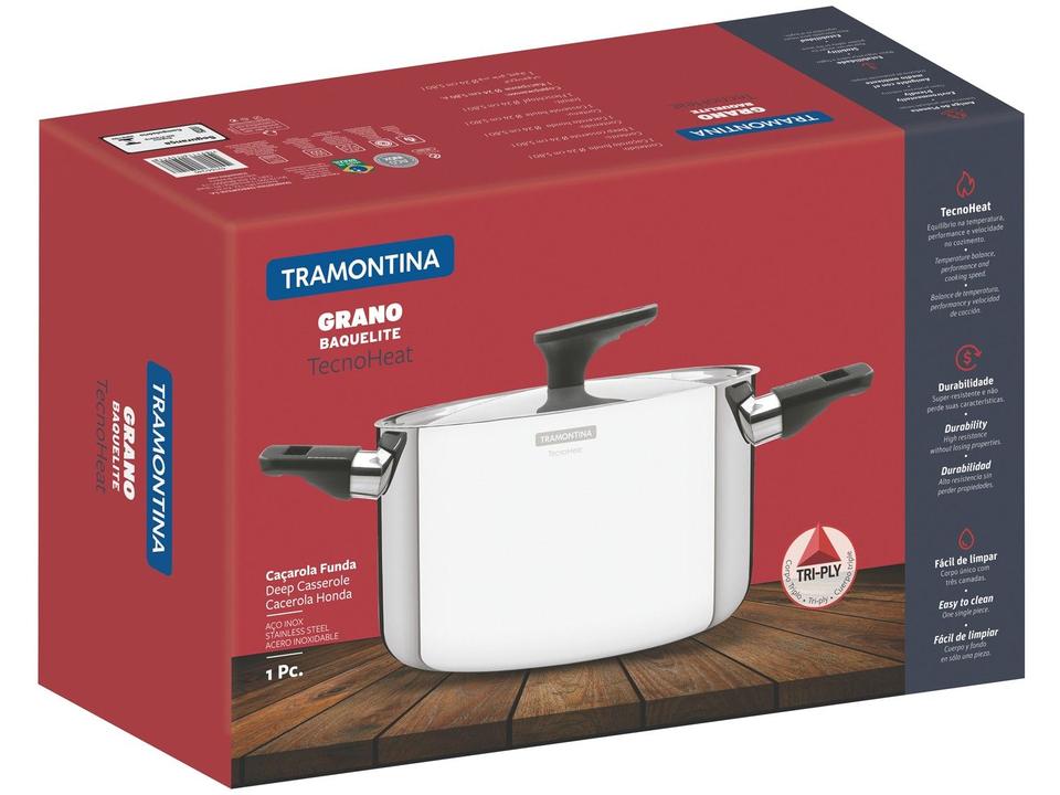 Caçarola Tramontina Inox Fundo Triplo com Tampa - 7