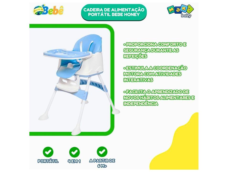 Cadeira de Alimentação Portátil Maxi Baby Honey 4 Níveis de Altura até 23kg - 3