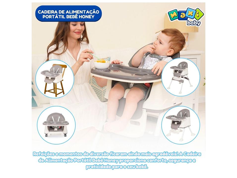Cadeira de Alimentação Portátil Maxi Baby Honey 4 Níveis de Altura até 23kg - 4