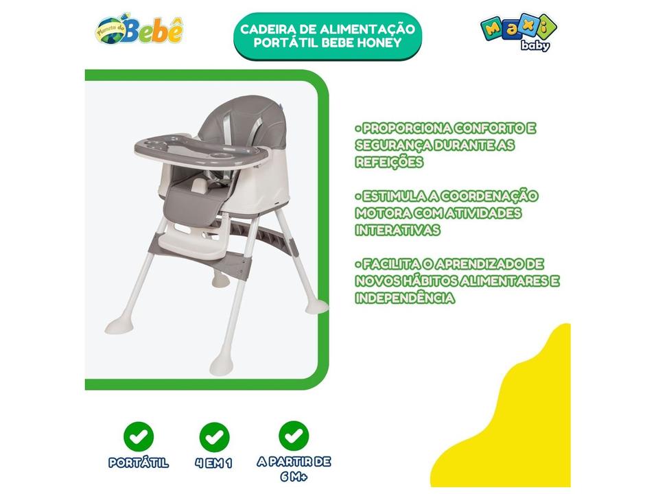 Cadeira de Alimentação Portátil Maxi Baby Honey 4 Níveis de Altura até 23kg - 5