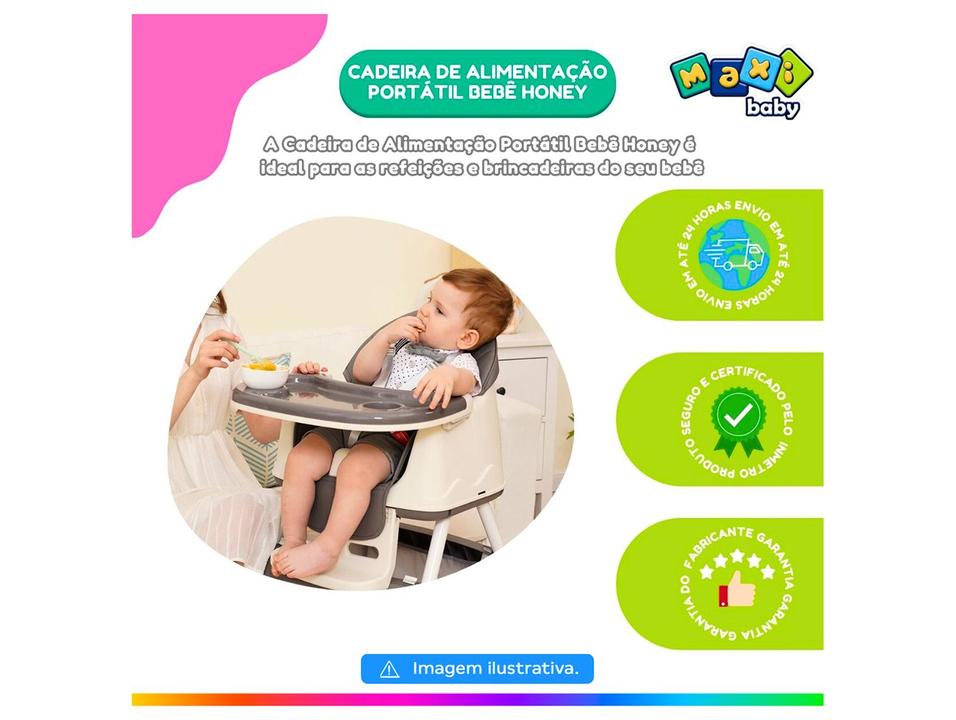 Cadeira de Alimentação Portátil Maxi Baby Honey 4 Níveis de Altura até 23kg - 3