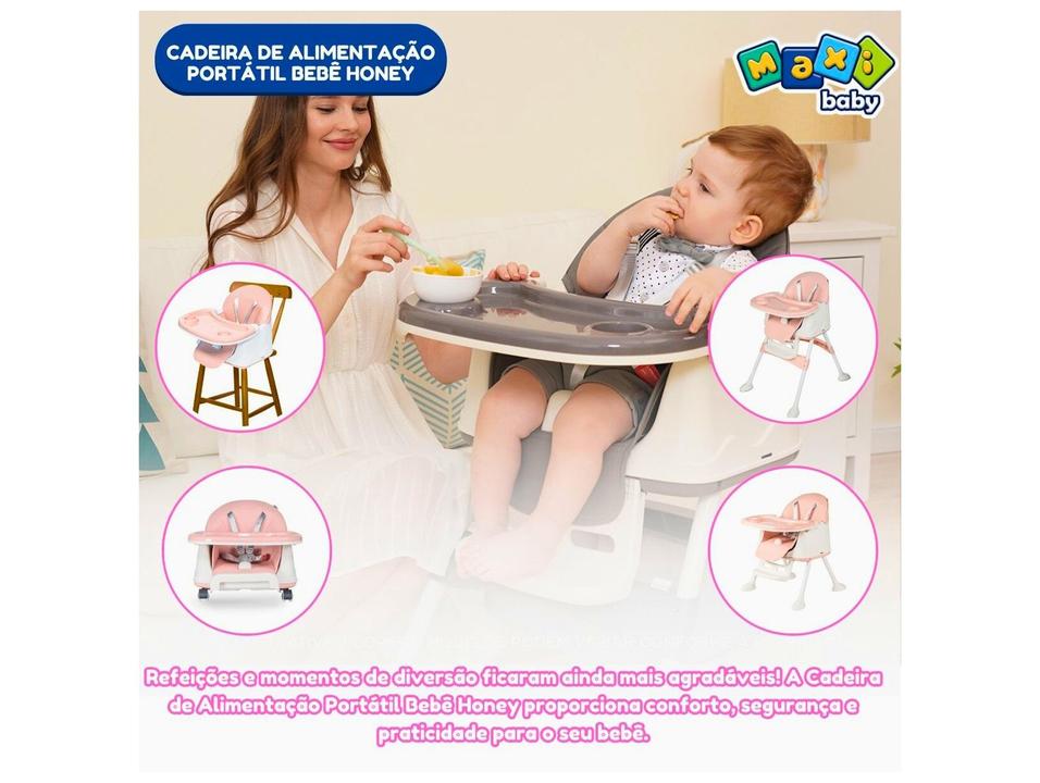 Cadeira de Alimentação Portátil Maxi Baby Honey 4 Níveis de Altura até 23kg - 4