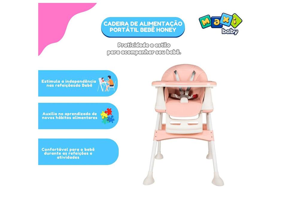 Cadeira de Alimentação Portátil Maxi Baby Honey 4 Níveis de Altura até 23kg - 2