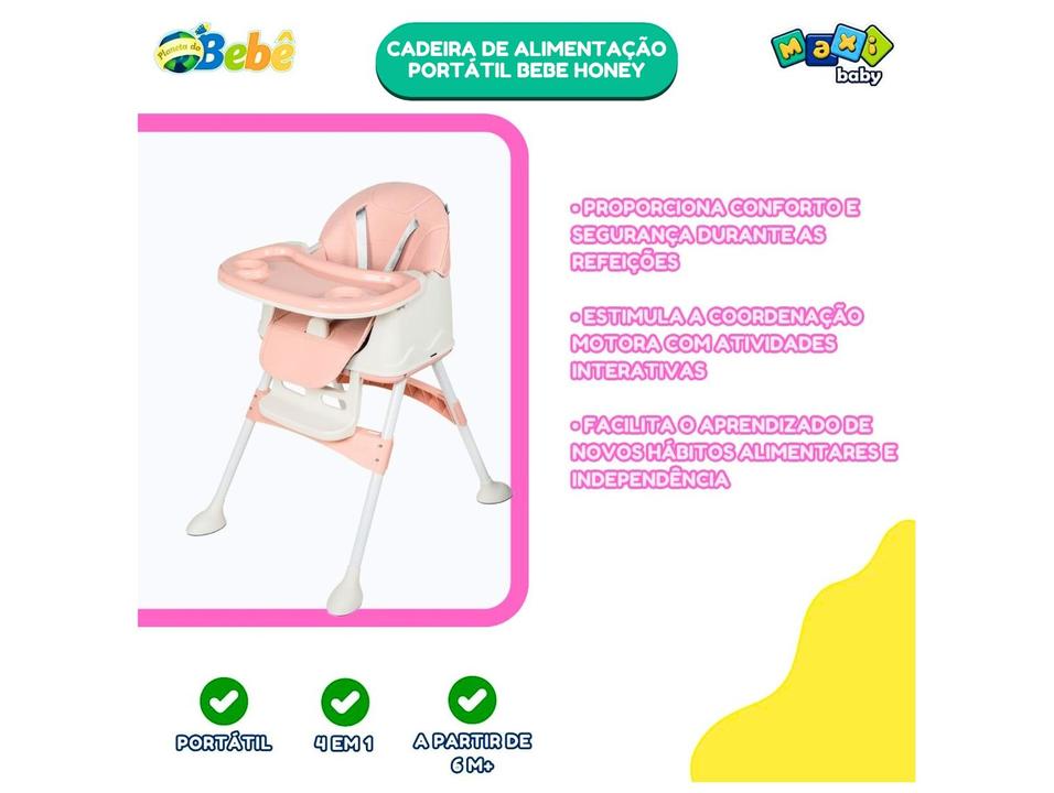 Cadeira de Alimentação Portátil Maxi Baby Honey 4 Níveis de Altura até 23kg - 5