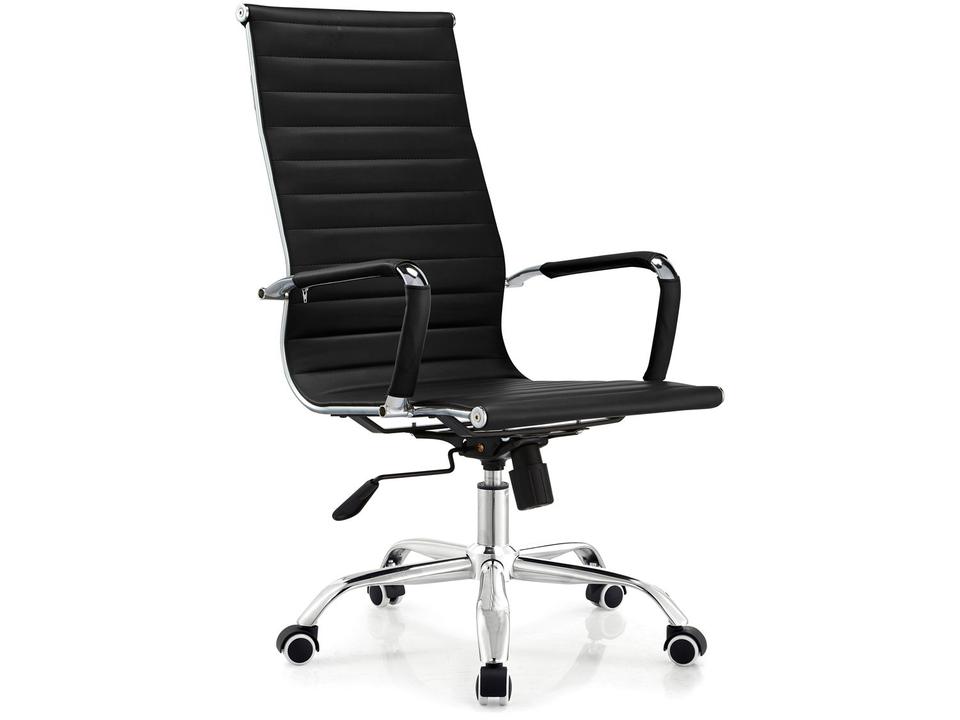 Cadeira de Escritório Presidente Esteirinha Giratória Preta EST-PR1 Otello - 1