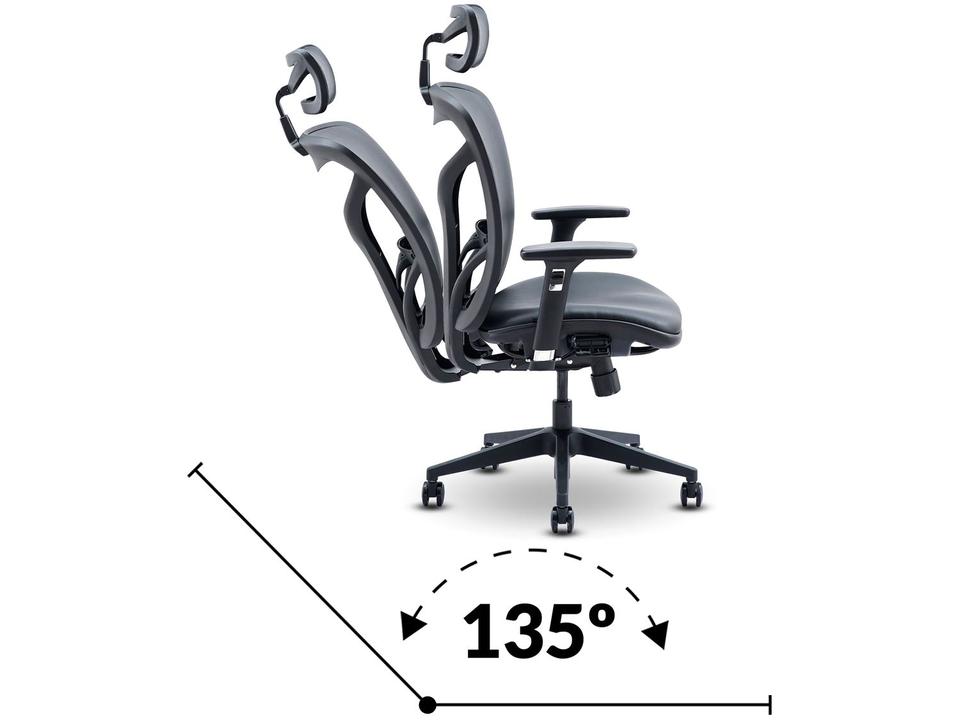 Cadeira de Escritório Presidente Giratória Preto - 10