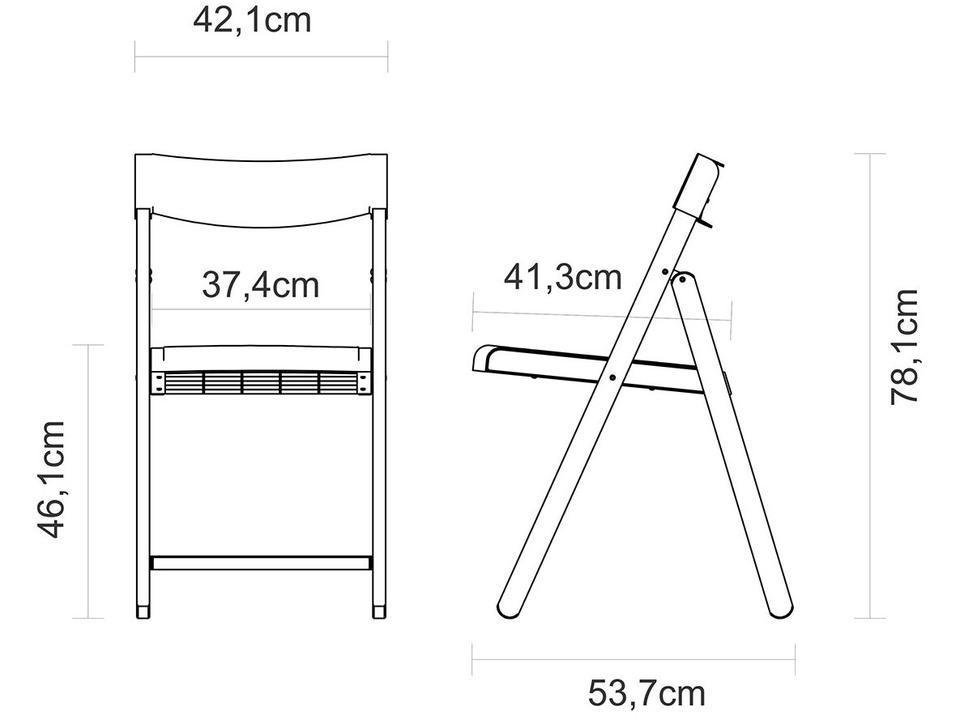 Cadeira de Madeira Mista e Polipropileno Pé Palito Dobrável Potenza Itaúba - 5