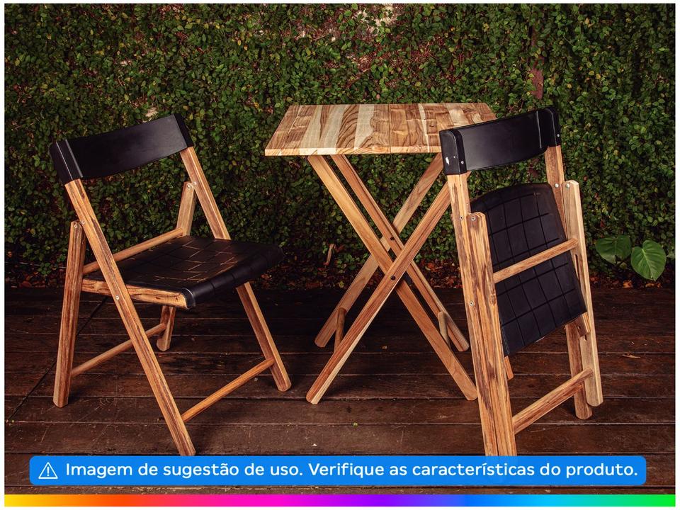 Cadeira de Madeira Mista e Polipropileno Pé Palito Dobrável Potenza Itaúba - 1