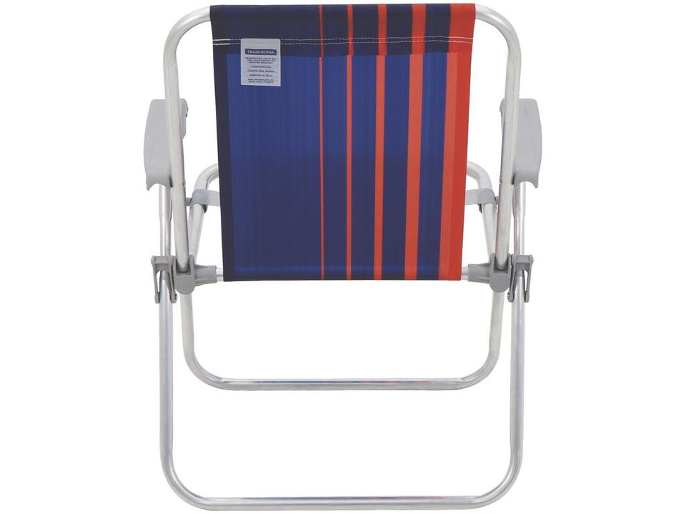 Cadeira de Praia Alta Tramontina Basic Samoa Azul Escuro e Laranja - 5