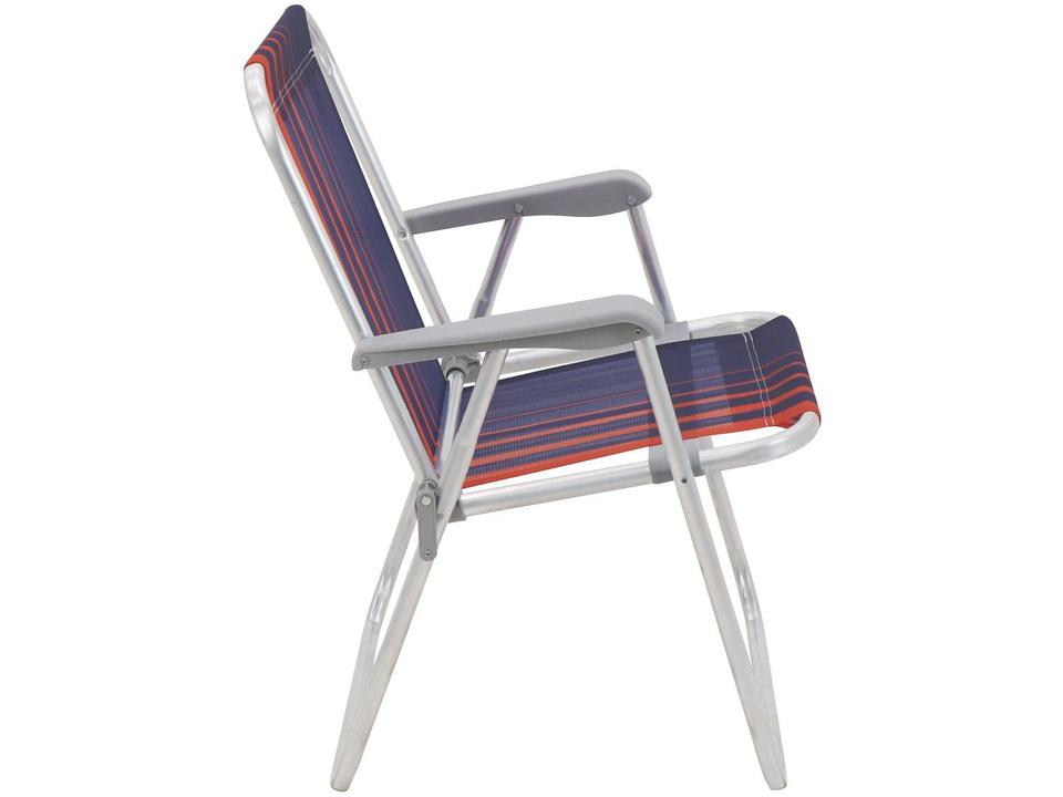 Cadeira de Praia Alta Tramontina Basic Samoa Azul Escuro e Laranja - 3