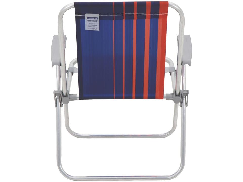 Cadeira de Praia Alta Tramontina Basic Samoa Azul Escuro e Laranja - 5