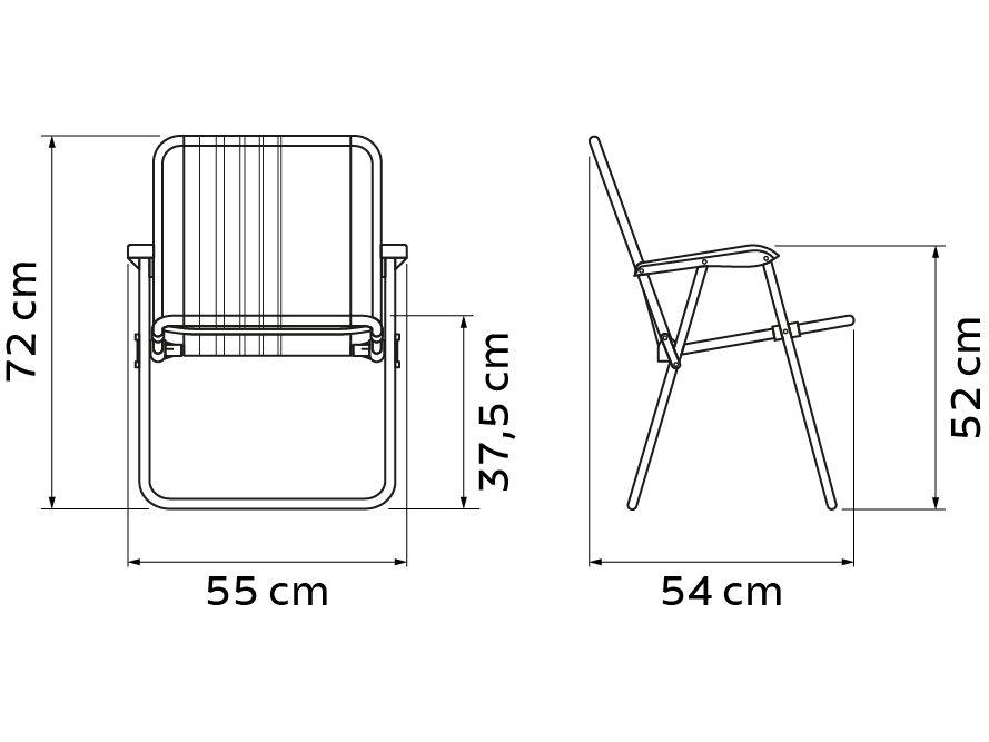 Cadeira de Praia Alta Tramontina Basic Samoa Azul Escuro e Laranja - 8