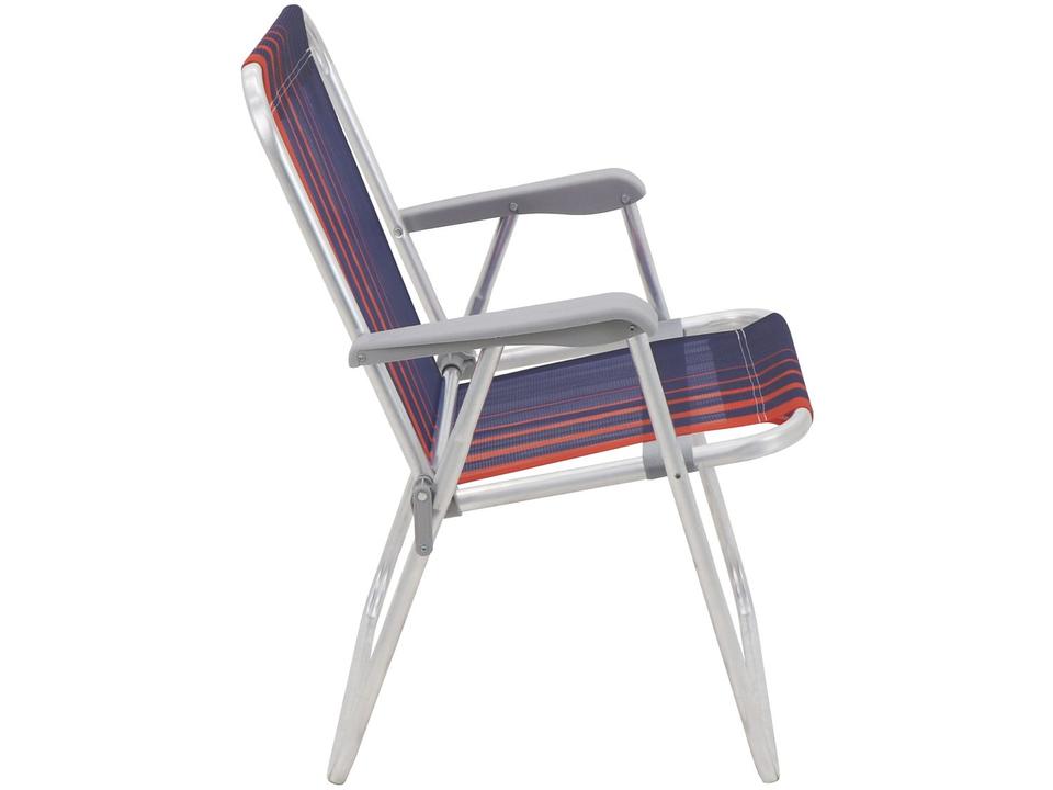 Cadeira de Praia Alta Tramontina Basic Samoa Azul Escuro e Laranja - 3