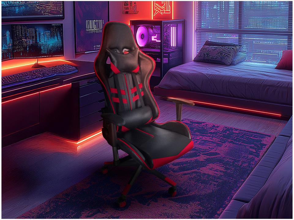 Cadeira Gamer Reclinável Preta e Vermelha GAM-VE1 AC Comercial - 2