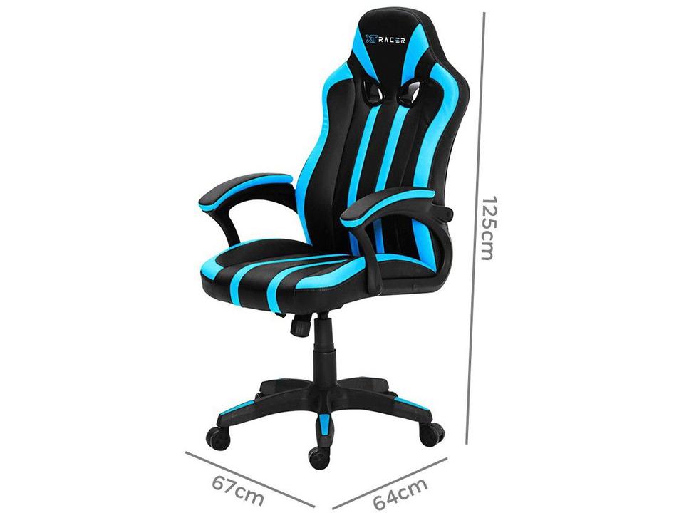 Cadeira Gamer XT Racer Reclinável Preta e Azul - Force Series XTF110 - 4