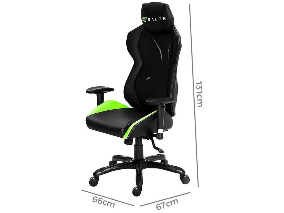 Cadeira Gamer XT Racer Reclinável Preta e Verde - 7