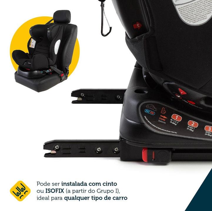 Cadeira Para Carro Multifix 0 A 36Kg Com Isofix Black Safety - 16