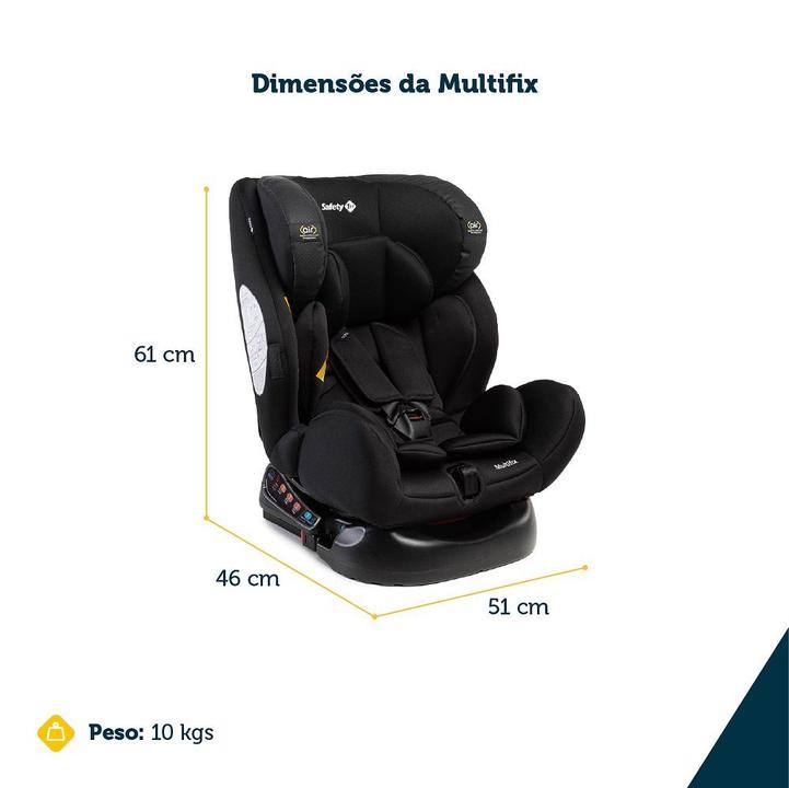 Cadeira Para Carro Multifix 0 A 36Kg Com Isofix Black Safety - 22
