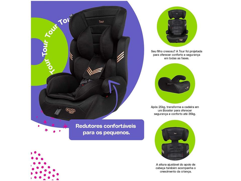 Cadeirinha para Auto Cosco Kids Tour 9 a 36kg - 1