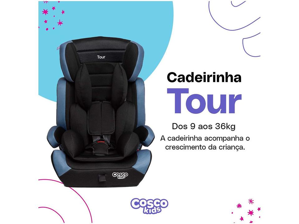 Cadeirinha para Auto Cosco Kids Tour 9 a 36kg - 1
