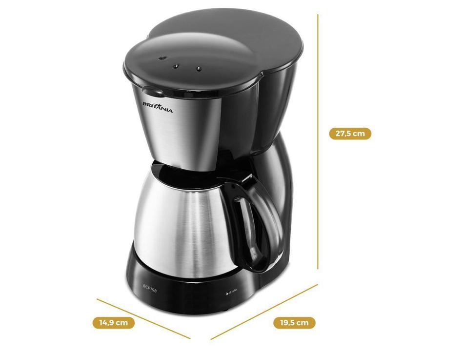 Cafeteira Elétrica Britânia BCF19B Inox 18 Xícaras Preto - 13