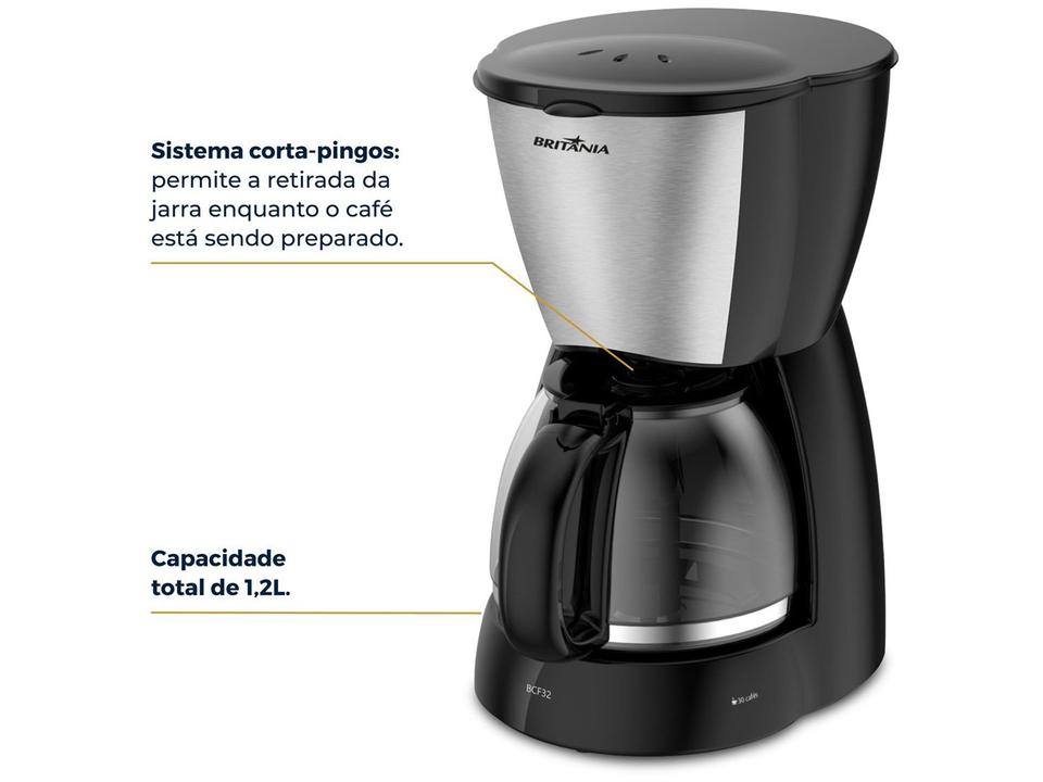 Cafeteira Elétrica Britânia BCF32 32 Cafés Preta - 5