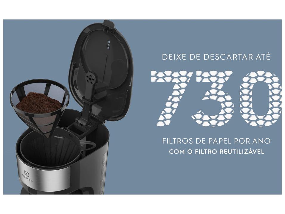 Cafeteira Elétrica Electrolux Efficient ECM22  Jarra Inox 30 Xícaras Preta 4911AOBR405 - 2