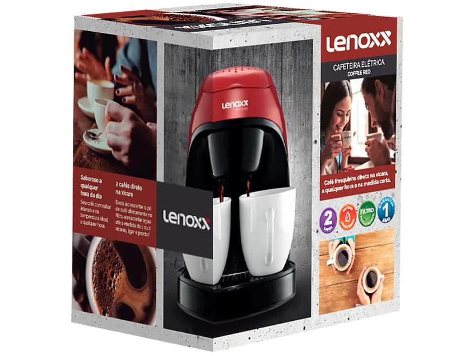 Cafeteira Elétrica Lenoxx PCA 031 Preta e Vermelha - 4
