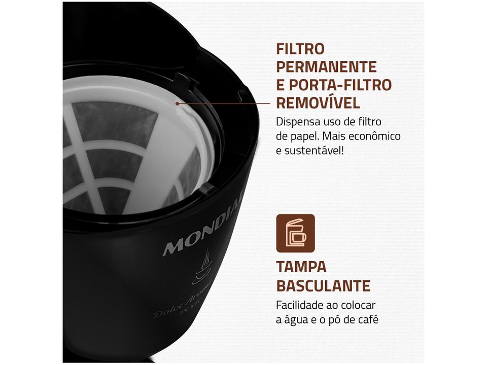 Cafeteira Elétrica Mondial Dolce Arome Black C-30-18X-FB 18 Cafés Preta - 3