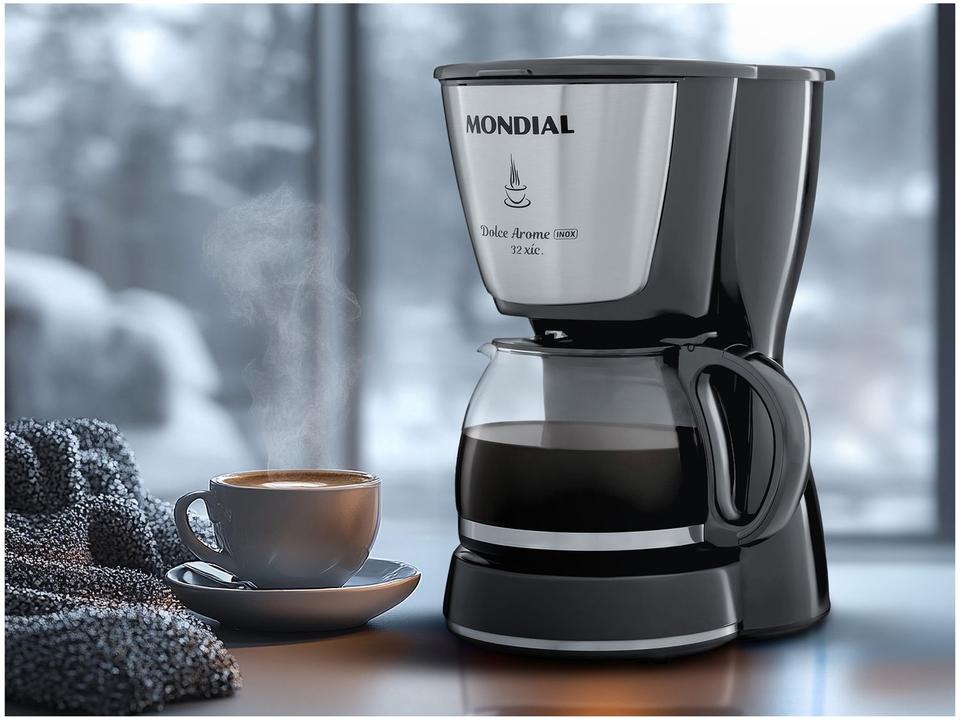 Cafeteira Elétrica Mondial Dolce Arome C-32-32X 32 Cafés Preto e Inox - 6