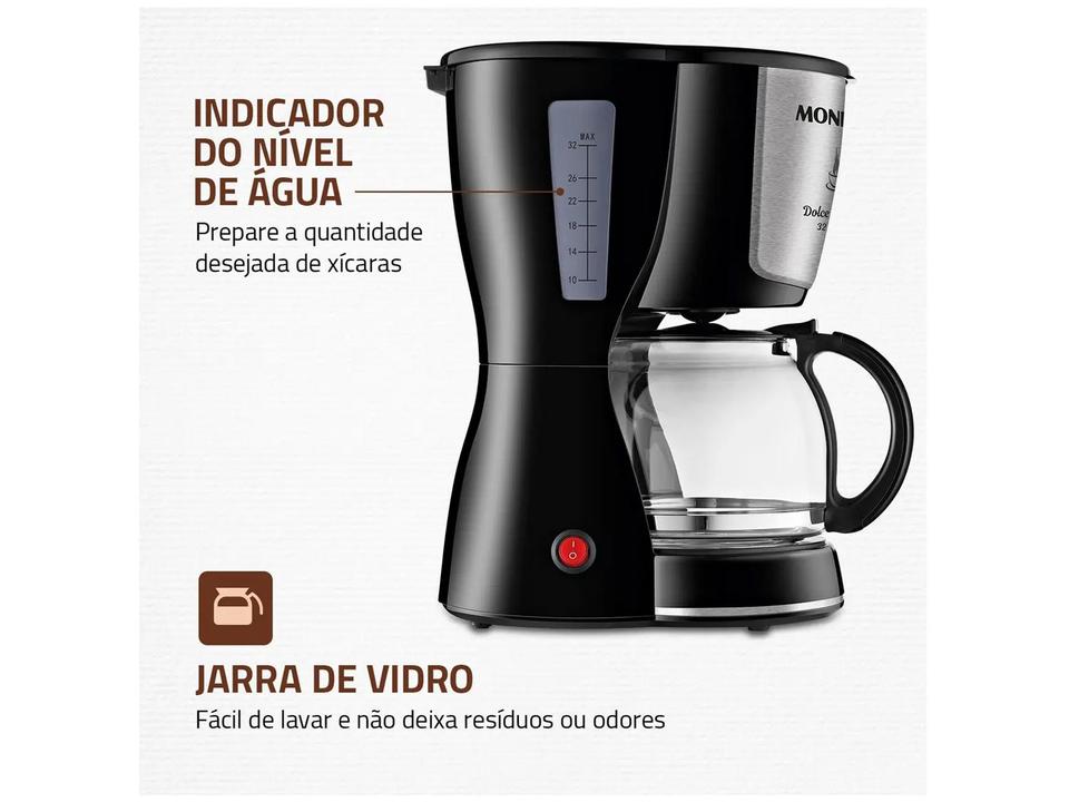 Cafeteira Elétrica Mondial Dolce Arome C-32-32X 32 Cafés Preto e Inox - 4