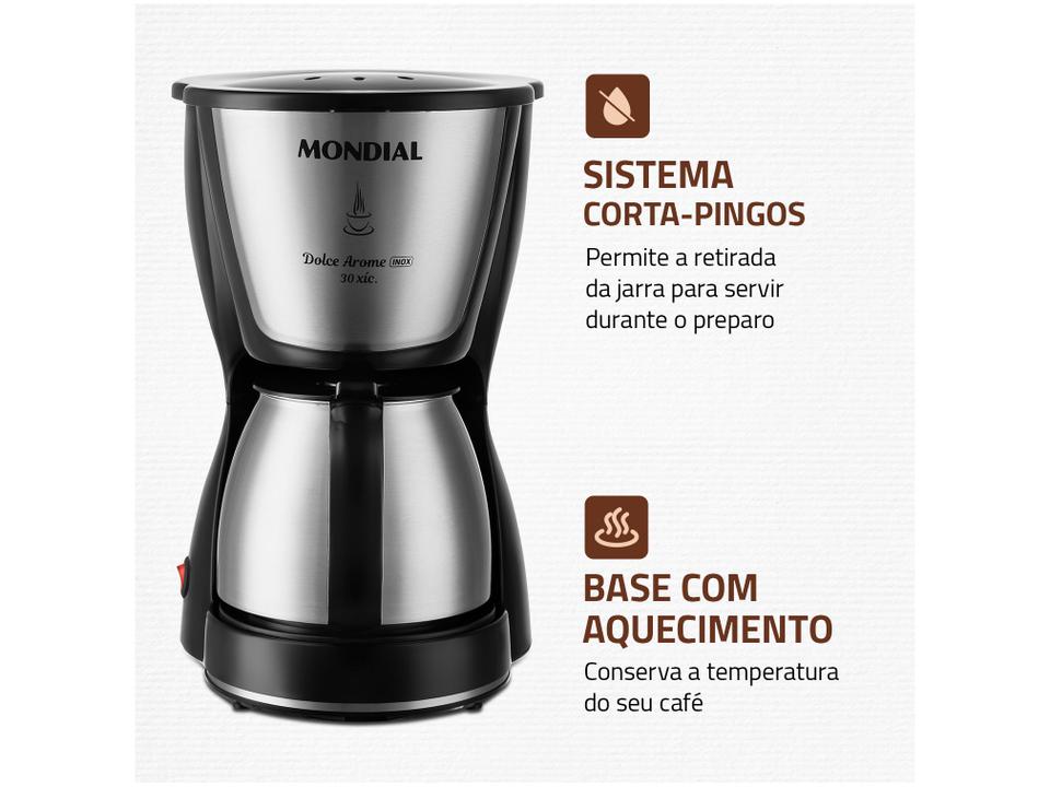Cafeteira Elétrica Mondial Dolce Arome C-37JI-30X Jarra Inox - 4