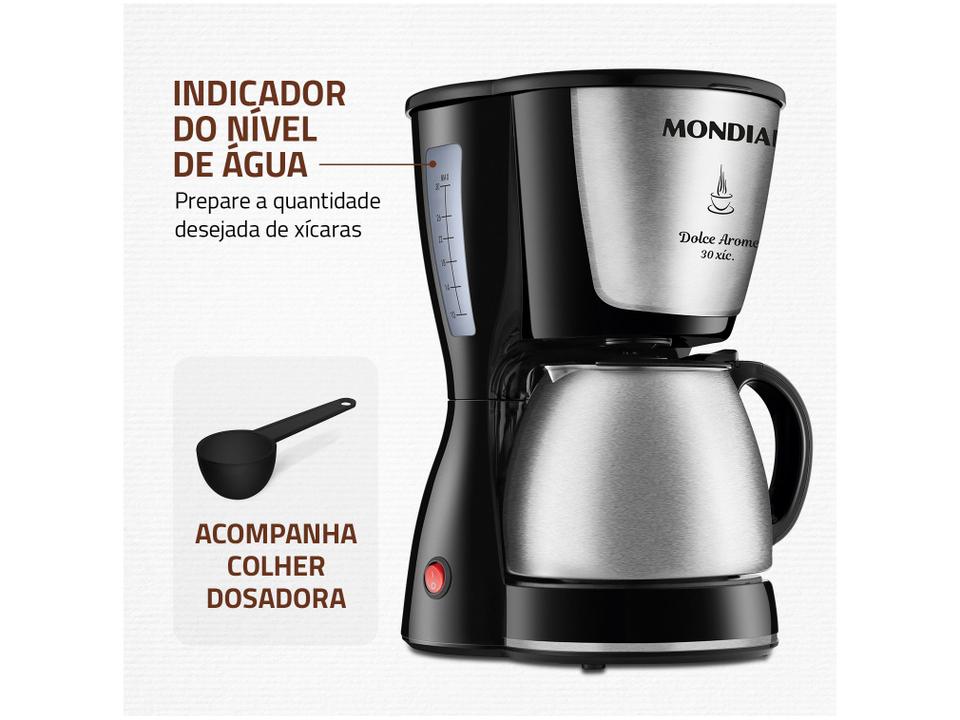 Cafeteira Elétrica Mondial Dolce Arome C-37JI-30X Jarra Inox - 5