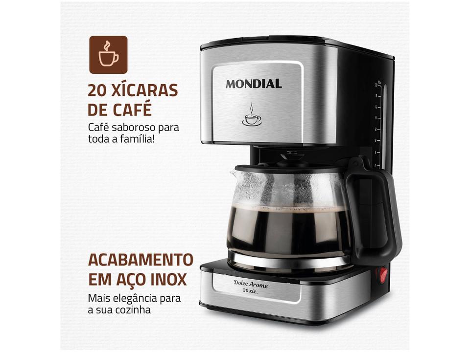Cafeteira Elétrica Mondial Dolce Arome C-43-20X-SI 20 Cafés Preta - 1