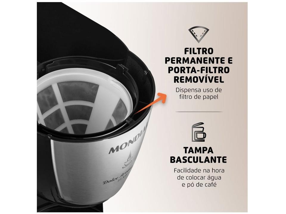 Cafeteira Elétrica Mondial Dolce Arome Jarra Inox - 4