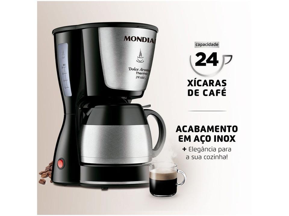 Cafeteira Elétrica Mondial Dolce Arome Thermo - C-33 JT Preta 24 Xícaras - 220 V - 1
