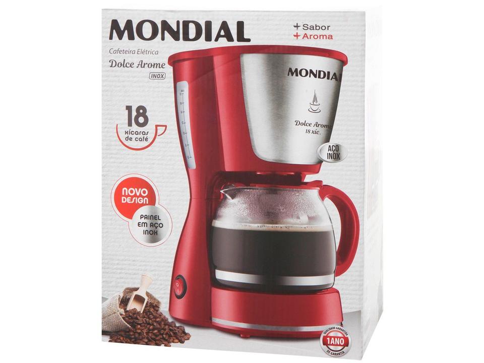 Cafeteira Elétrica Mondial Dolce Arome Vermelha 18 Xícaras - 13