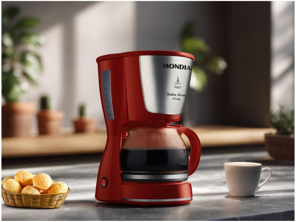 Cafeteira Elétrica Mondial Dolce Arome Vermelha 18 Xícaras - 8
