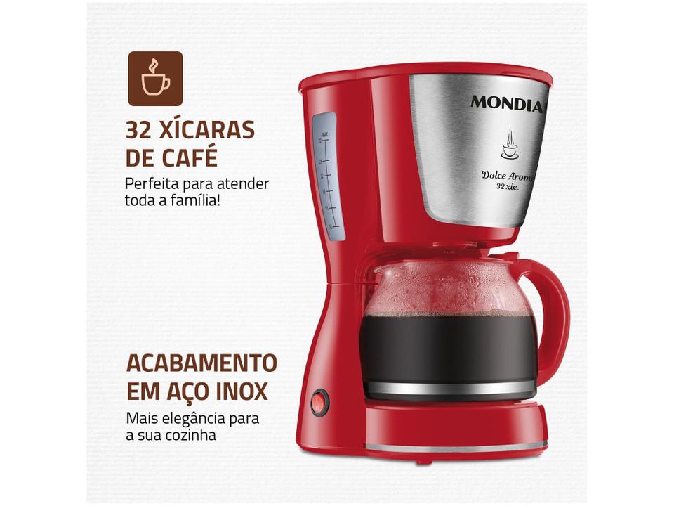 Cafeteira Elétrica Mondial Dolce Arome Vermelha 18 Xícaras - 1