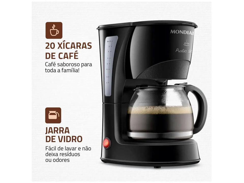 Cafeteira Elétrica Mondial Pratic 20 CN-01-20X 20 Cafés Preto - 3
