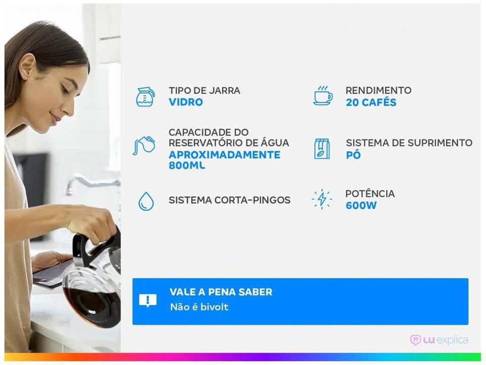 Cafeteira Elétrica Mondial Pratic 20 CN-01-20X 20 Cafés Preto - 1