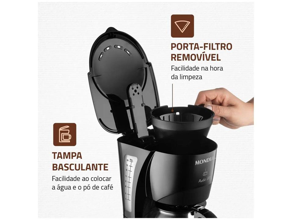 Cafeteira Elétrica Mondial Pratic 20 CN-01-20X 20 Cafés Preto - 5
