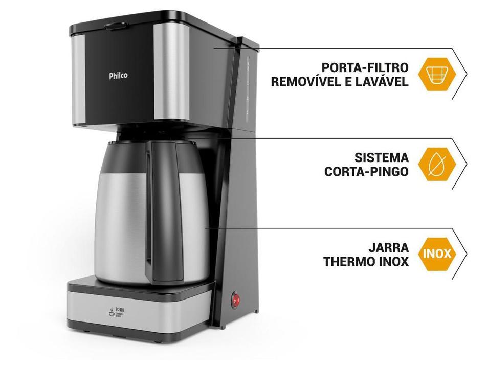 Cafeteira Elétrica Philco PCF40D Jarra Inox 40 Xícaras Preta 53901082 - 1