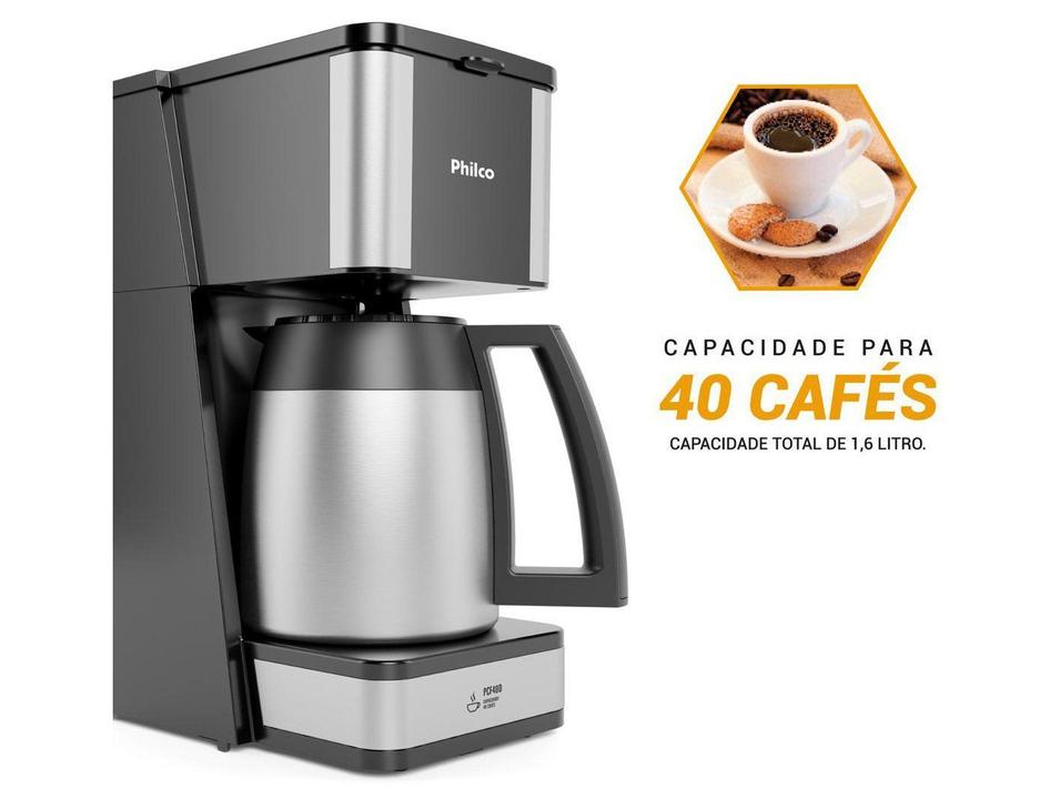 Cafeteira Elétrica Philco PCF40D Jarra Inox 40 Xícaras Preta 53901082 - 2