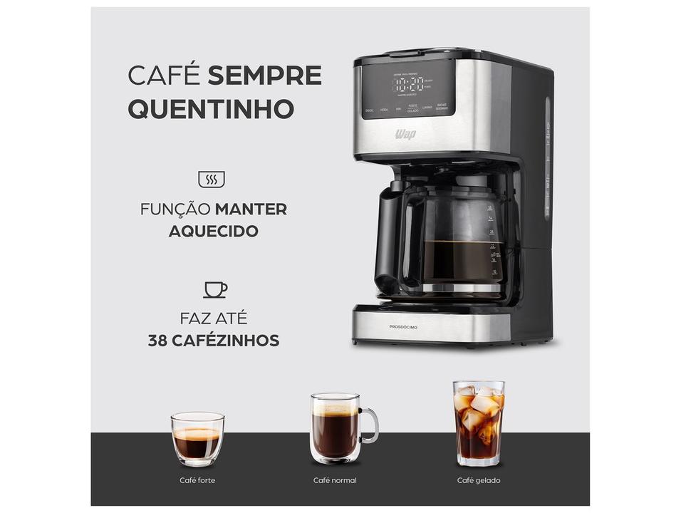 Cafeteira Elétrica Wap Aroma WCD1500 38 Xícaras Preto e Cinza FW010084 - 2
