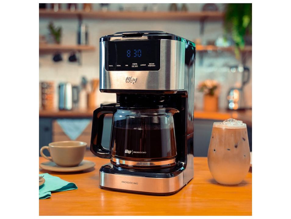 Cafeteira Elétrica Wap Aroma WCD1500 38 Xícaras Preto e Cinza FW010084 - 11