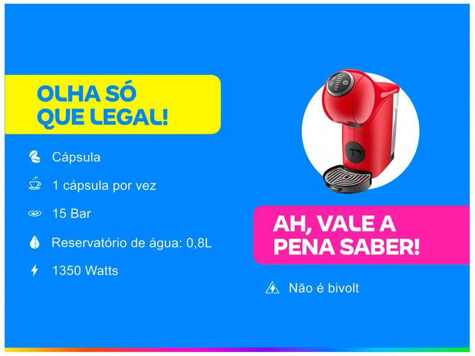 Cafeteira Expresso Arno Nescafé Dolce Gusto Genio S Plus de Cápsula 15 Bar Preto - 110 V